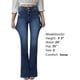 thumbnail image 3 of Jeans acampanados para mujer Jeans acampanados de talle alto con pantalones de mezclilla rasgados de pierna ancha clásica Azul oscuro 26, 3 of 5