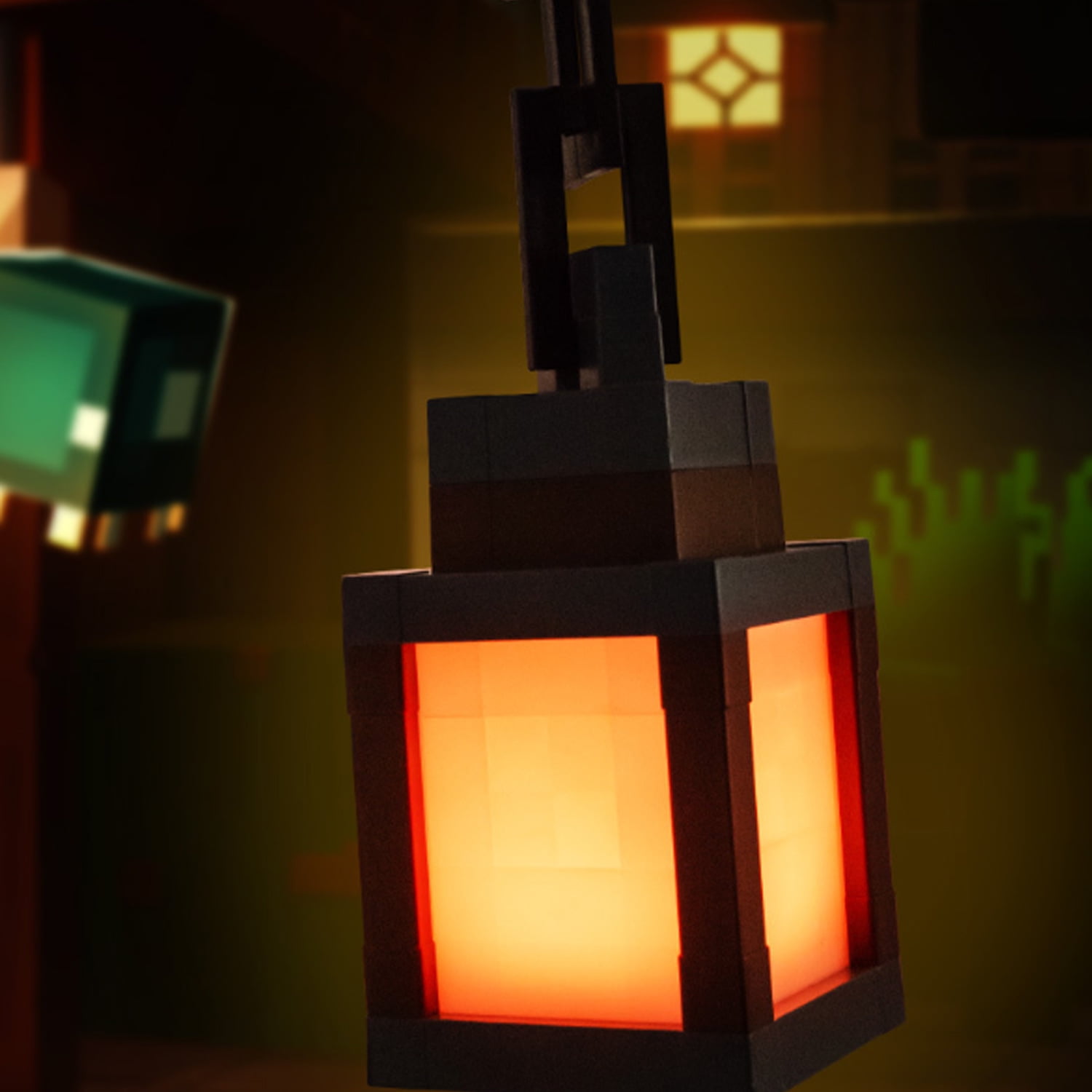 D.FAMILY  Pixelated Lantern LED Night Light for Night Use-16-Color Bedrooms Touch Switch&Remote Control
