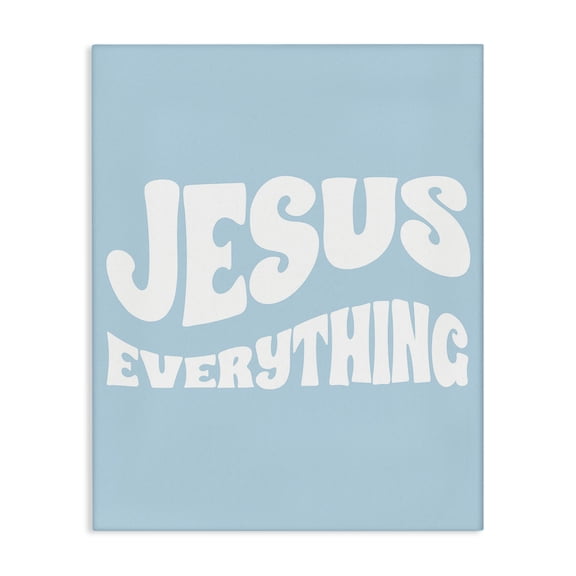 Stupell Industries Modern Jesus Everything Phrase Canvas Art, 16 x 20, by Lil' Rue