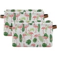 thumbnail image 2 of GZHJMY Storage Basket Flamingo Palm Leaf Foldable Canvas Laundry Baskets Bin Waterproof Inner Layer with Sturdy Handles for Toy Nursery Blanket Clothes 2 Pack, 2 of 7