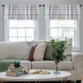 thumbnail image 3 of LALILO Kitchen Curtain Valance Plaid Check Grey Blue Rod Pocket Window Curtain 52"x 18" Set of 2, 3 of 6