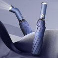thumbnail image 3 of Windproof LED Sun & Rain Umbrella Fully Automatic 10 Ribs Umbrellas with 3 Fold Dual Use Unisex, 3 of 5