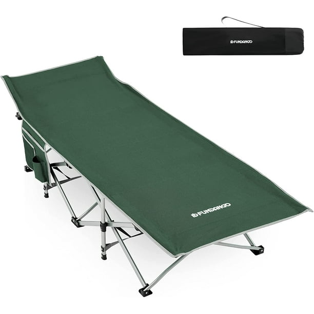 FUNDANGO XL Folding Camping Cot Heavy Duty Extra Wide Sleeping Cot for