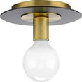 thumbnail image 3 of Progress Lighting Trimble 1-Light Flush Mount, Brushed Bronze, Flat Disc Shade, 3 of 8