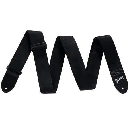 Gibson Regular Style 2 Inch Safety Guitar Strap, Jet Black