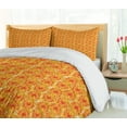 thumbnail image 5 of Ambesonne Orange Duvet Cover Set, Tropic Hibiscus and Monstera, 2-Calking, Vermilion Orange, 5 of 6