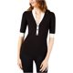 thumbnail image 2 of Anne Klein Suéter tejido henley para mujer, negro, XX-Small Anne Klein henley, 2 of 2