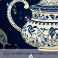 Arabic Teapot Q Shower Curtain, Polyester Shower Curtain with Hooks