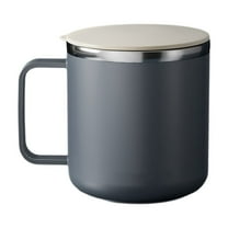 13.5oz Coffee Mug with Handle, Double Wall Stainless Steel Insulated Lowball Tumbler Keeping Hot and Cold(Gray)