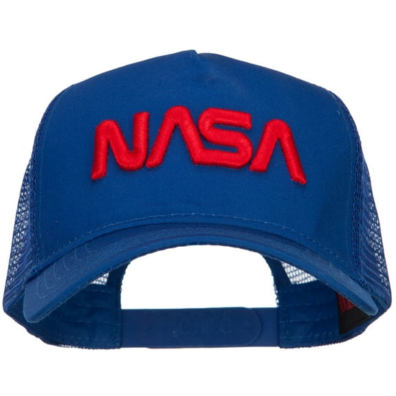 3D NASA Letters Logo Embroidered Twill Mesh Cap - Royal OSFM