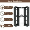 thumbnail image 2 of Homieasy Corner Closet System with 12 Shelves, 40" Large Corner Closet Organizer System with 2 Hanging Rods, Versatile 6-Tier Walk-in Closets for Corner Space, Black, 2 of 8