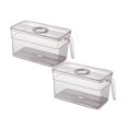 thumbnail image 1 of Oleegame 2PC Kids Snack Boxes For School Kitchen Storage Basket Kitchen Storage Basket Clear Stackable Fridge Storage Containers With Handle Bread Box For Kitchen Counter Airtight, 1 of 9