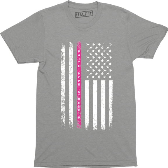 Faith Hope Strength - Breast Cancer Awareness Men's T-Shirt