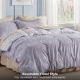thumbnail image 4 of 3 Pieces Purple Floral Comforter Sets, Mother's Day Gift,1 Botanical Flowers Reversible Comforter and 2 Pillow Shams, King Size, 4 of 11