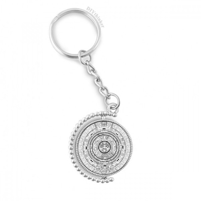 ancient egypt pharaoh pattern rotatable keyholder disc accessories chain clip