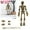 Gold, variant on 1Pc Red Plastic Posable Skeleton Action Figure,Fully Articulated Mini Skeleton with Display Stand for Halloween Desk Shelf Decor Collectible,One Size,Red (Clearance)