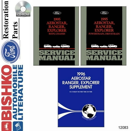 Ranger Truck Factory Service Manual Bishko OEM Digital Repair Maintenance Shop Manual CD for Ford Truck Aerostar, Explorer, Ranger w/ 1996 Supplement 1995 ()