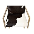 thumbnail image 2 of Design Living H33" Gold Stainless Steel Chair With Black And White Leather Seat, 2 of 3