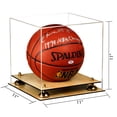 thumbnail image 3 of Deluxe Clear Acrylic Full Size Basketball Display Case with Gold Risers and Wood Floor (A001-GR), 3 of 7