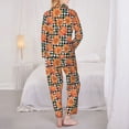 thumbnail image 3 of Bingfone Womens Pajama Sets Autumn Pumpkins Gingham Print,Long Sleeve Loungewear Pajamas Set-Large, 3 of 8