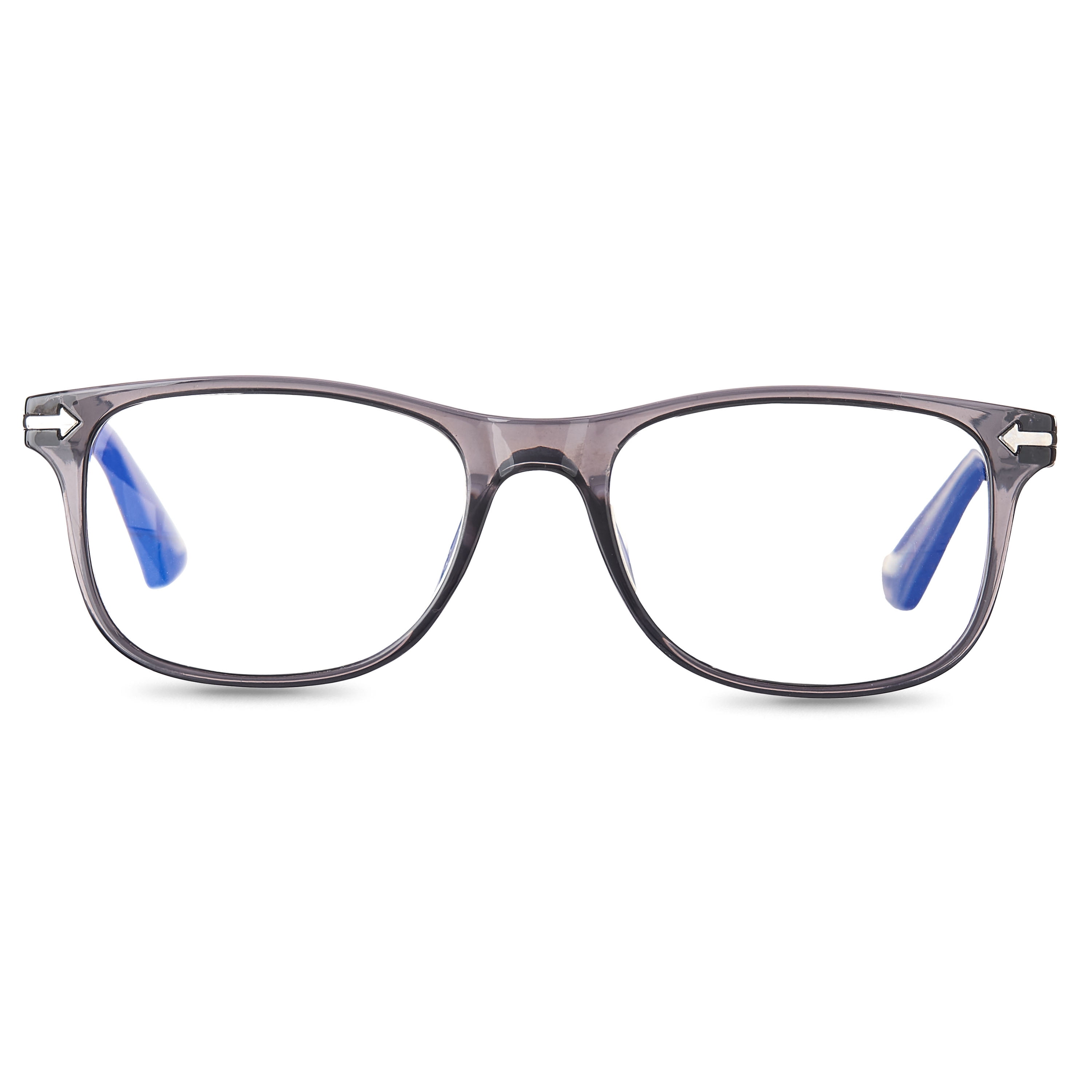 (2 pack) Equate Arden Bluelight Unisex Rectangular Reading Glasses with Case, Crystal Grey, +2.00