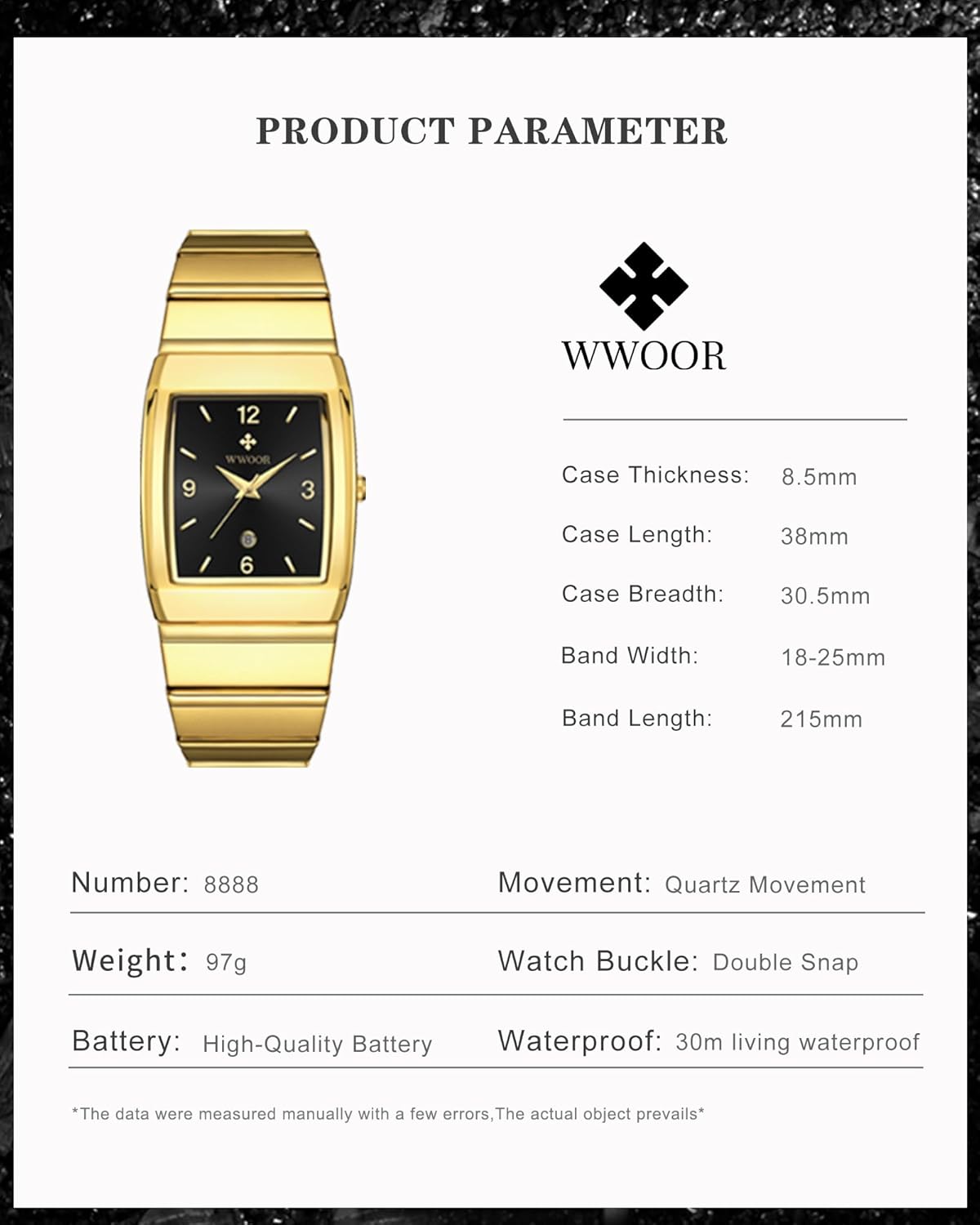 Square Watch for Men and Women - Stainless Steel With Date - Casual Men's Watches