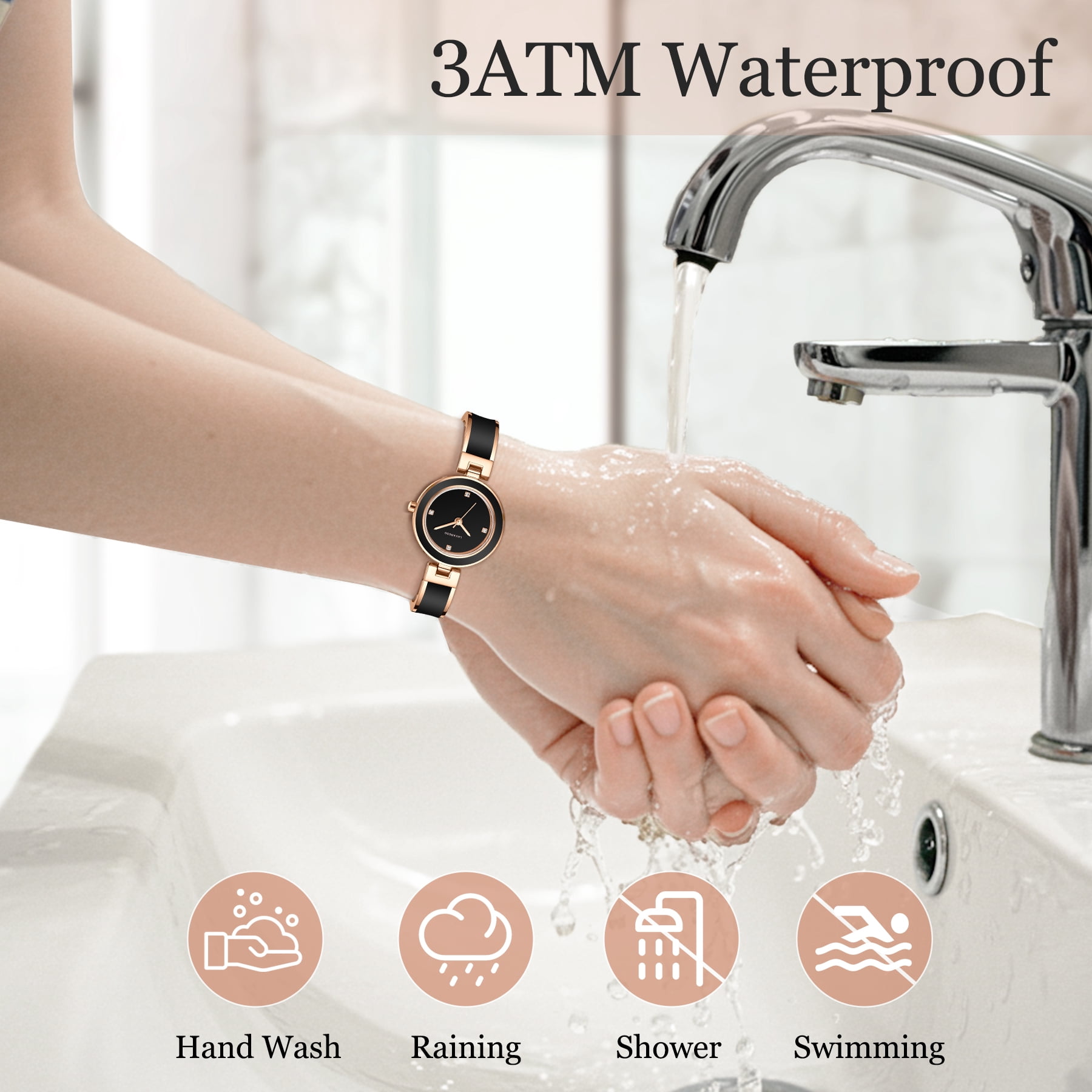 Bomieux Woman Watches Elegant Bangle Watch for Women with Adjustable Strap 3ATM Water Resistance Gift for Woman