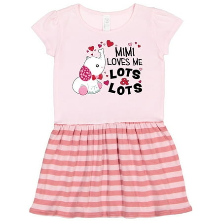 

Inktastic Mimi Loves Me Lots and Lots- cute elephant Gift Toddler Girl Dress