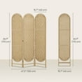 thumbnail image 3 of HOMCOM 3 Panel Room Divider, Bohemian Folding Privacy Screen, Natural Wood, 3 of 10