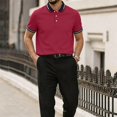 thumbnail image 2 of HAJWOH Polo Shirts for Men Dressy Casual Button Collared Golf T Shirt Classic Solid Color Business Summer Blouses, 2 of 7