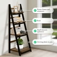 thumbnail image 4 of 4-Tier Ladder Shelf Wall Ladder Bookshelf Bookcase Furniture Storage Rack Shelves, 4 of 5