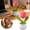 A42 A 5.5" a, variant on Crochet Potted Plants, Mini Knitted Decor for Home/Office/Gifts, Eco-Friendly Desk Decor, Rose - Red Tulip Home Decor