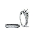 thumbnail image 3 of 3/4ct Vintage Diamond Ring Heirloom Filigree Bridal Set Setiing 14K White Gold, 3 of 3