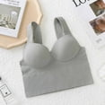 thumbnail image 4 of Bigersell Push-Up T-Shirt Bra Women Underwear Thin Back Strap with A Bra Pad Inside To Prevent The Bare Chest Integrated Vest Women Size Padded Bra with Straps, Style 13311, Gray, 4 of 7