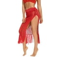 thumbnail image 5 of Idoravan Women's Basic Versatile Skirt Clearance Women Solid Swimsuit Bohemian Hollow Weave Tassels Cover Up Bikini Swimwear Beach Cover-Ups Wrap Skirt, 5 of 5
