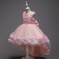 thumbnail image 4 of XEGLSBU Dresses for Girls 12-14 Fancy Girls Sleeveless Floral Dress Layered Party Tutu Skirt for Celebration Pink Size 9-10 Years, 4 of 6