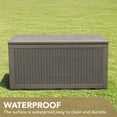 thumbnail image 5 of BOBOKY 100 Gallon Waterproof Large Resin Deck Box Indoor Outdoor Lockable Storage Container for Patio Furniture Cushions Garden Tools (100 Gallon)Light Brown, 5 of 9