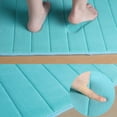 thumbnail image 3 of PiccoCasa Memory Foam Bath Mat Absorbent Bathroom Rugs, 24" x 16" Blue, 3 of 5