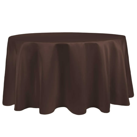 

Ultimate Textile (3 Pack) Satin 132-Inch Round Tablecloth - for Wedding Special Event or Banquet use Espresso Brown