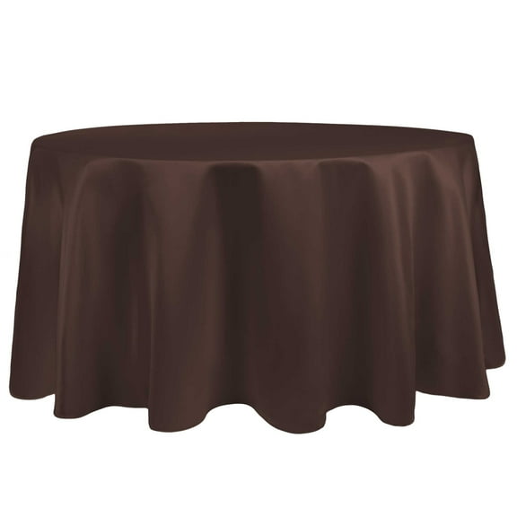 Ultimate Textile (3 Pack) Satin 96-Inch Round Tablecloth - for Wedding, Special Event or Banquet use, Espresso Brown
