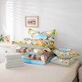 thumbnail image 6 of Homewish Cute Cats Animal 7-Piece Twin Bedding,Cartoon Pet Themed Bedding Comforter Set,Green Blue,Light Gray Reversible, 6 of 8