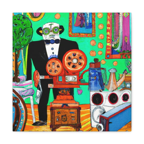 Movie Projector Globe - Canvas