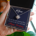 thumbnail image 2 of To My Mom Birthday Message To the Moon and Back Infinity Knot Necklace Message Card, 2 of 17
