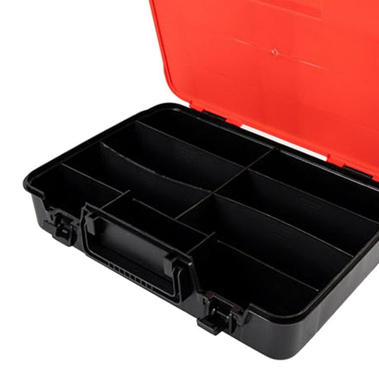 Fishing Tackle Box Black Portable Bait Waterproof Double Layer Fly Lure  Storage Case Accessory