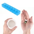 thumbnail image 4 of Unique Bargains 1 Pc 7 Grids Single Row Hung-Chain Pill Case Waterproof for Travel Clear Blue, 4 of 6