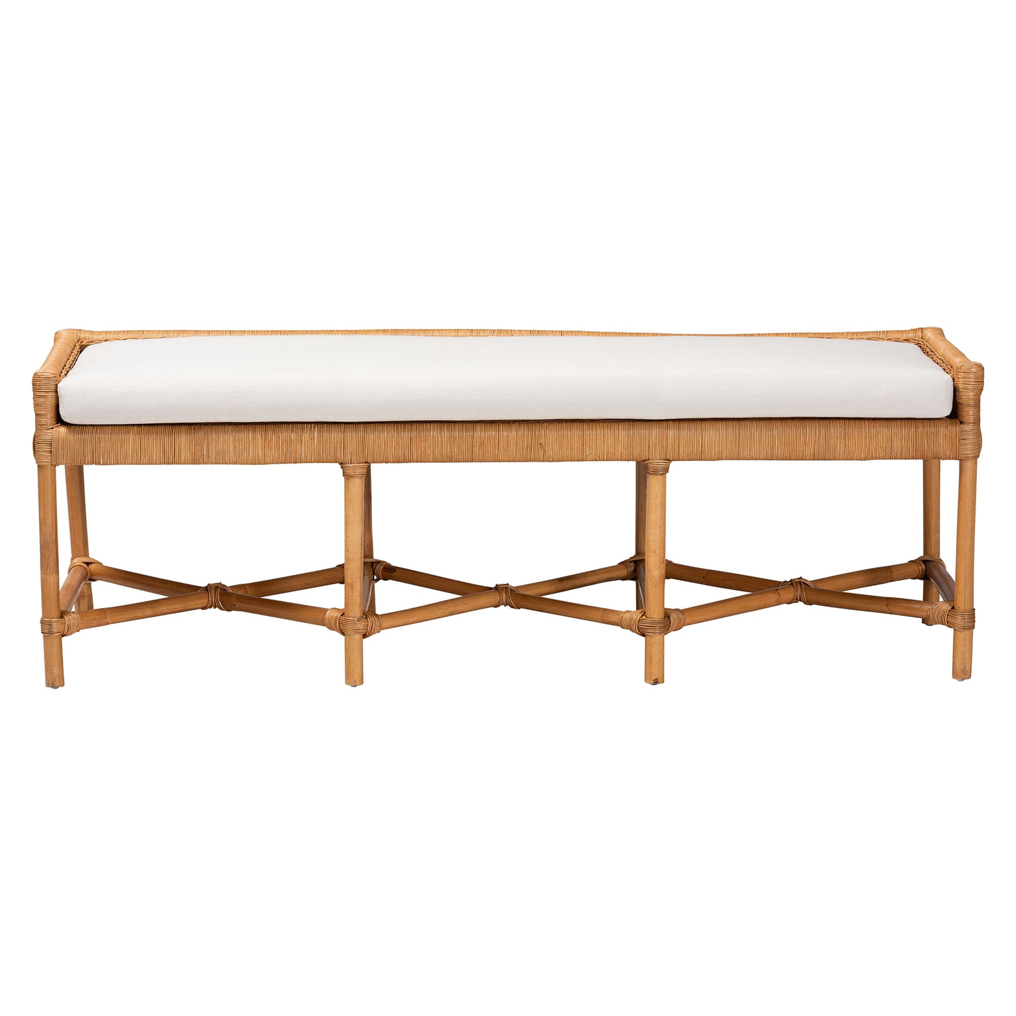 bali & pari Adonia Boho Accent Bench, Natural