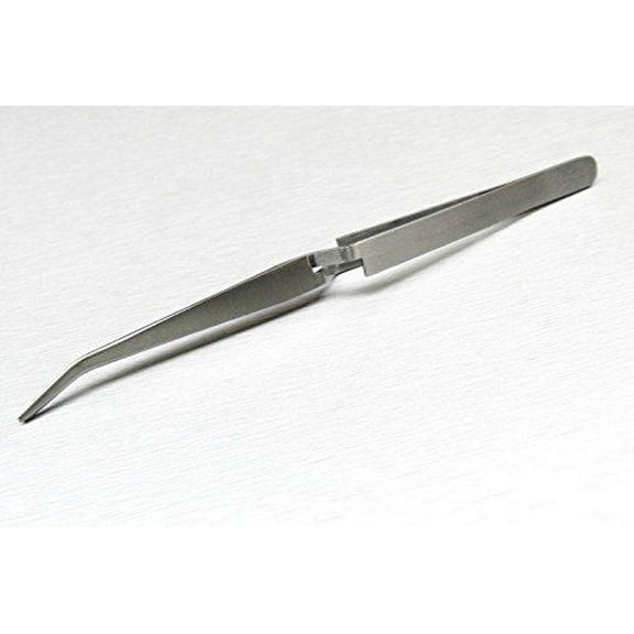 Cross Lock Tweezers Bent Nose Cross Locking TWEEZER SELF Closing 6-1/2" S.S. By JTS