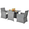 thumbnail image 5 of Patiojoy 3-Piece Wicker Outdoor Patio Dining Set with Cushions, White, 5 of 6