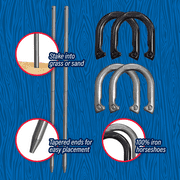 Solid Iron Horseshoes Outdoor Tossing Game Set, 6-Piece, by MinnARK