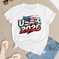 thumbnail image 2 of USA Shirts for Women American Graphic T-Shirts USA Flag Print Casual Short Sleeve Tops, 2 of 5